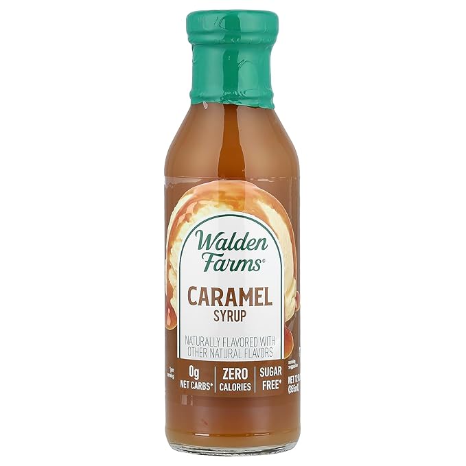 Walden Farms Caramel Syrup – Perfect for Coffee, Desserts, Ice Cream – Zero Calorie, Sugar-Free, Low Carb, Keto-Friendly, Gluten-Free, Vegan – 12 oz Bottle