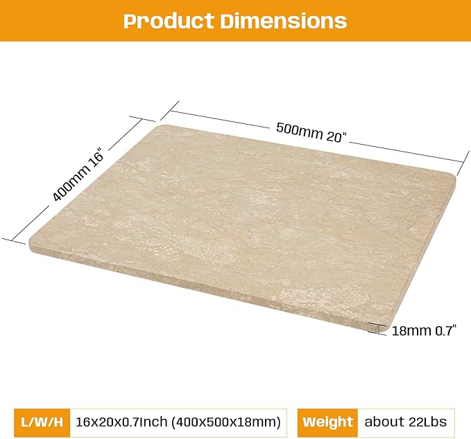 Marble Cutting Board For Kitchen, Large Marble Slab Pastry Board With Non-Slip Feet For Baking, Cheese, Charcuterie, Chocolate, 16x20 Inch, Pack Of 1 Piece