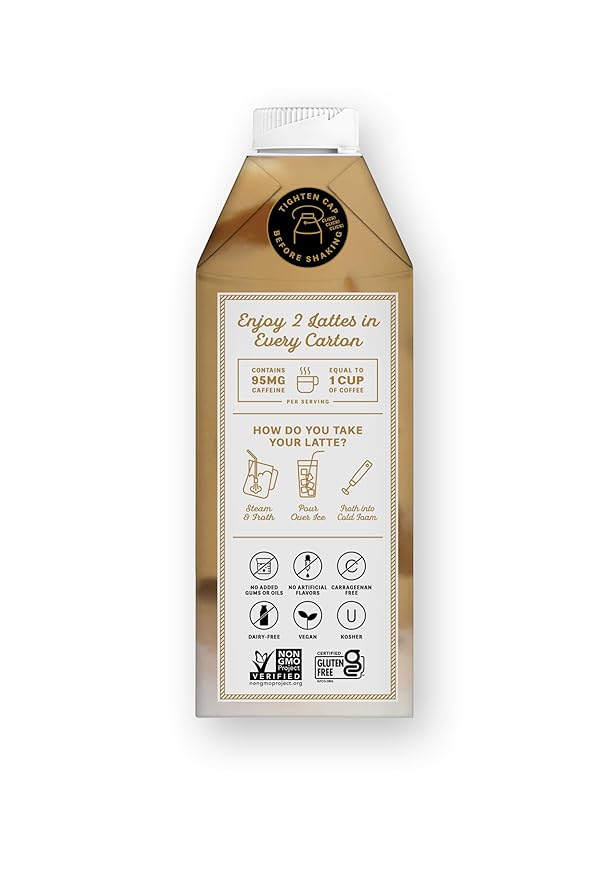 Elmhurst 1925 Brown Sugar Oat Milk Latte – Plant-Based, Vegan, Dairy-Free Latte Made of Whole Grain Oats, Cold Brew Premium Arabica with 95mg Caffeine & Real Brown Sugar – 25.4oz (Pack of 6)