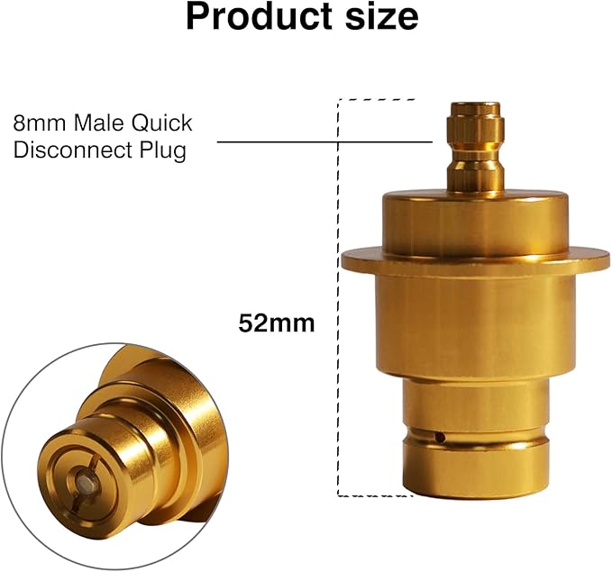 Yasorn 8mm CO2 Adapter for Large CO2 Storage Tanks and Soda Machine Pink CO2 Cylinder System, Compatible with Terra Duo Soda Water Maker Machine, Quick Connect CO2 Cylinder Refill