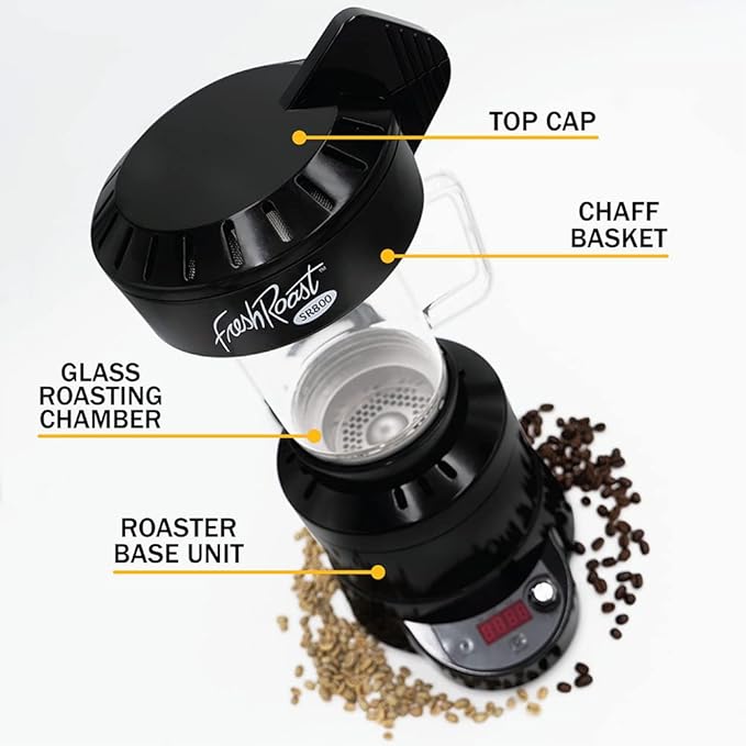 SR800 Coffee Roaster – Roast Coffee at Home – Variable Heat and Fan Control – Digital Display – Roasts 6–8 oz (170–226g) Per Batch – Easy to Use – Fast Roast Time