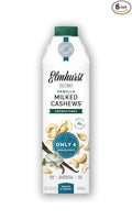 Elmhurst 1925 Vanilla Cashew Milk Unsweetened - 32 Ounce (Pack of 6) Dairy-Free, Vegan, Kosher, Shelf Stable Milk Made with Vanilla, Water & Cashew for Healthier, Simpler Plant-Based Alternatives