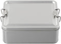 Metal Tin Box, Tinplate Metal Storage Tins Tea Container Rectangular Cookie Box With Lids For Storaging Cookies Snowflake Pastries Tea(M)