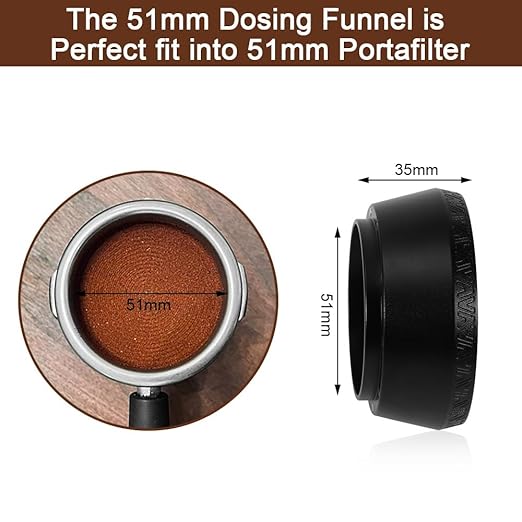 Magnetic Dosing Funnel, 51mm Espresso Dosing Funnel Aluminous Alloy Compatible with Breville 51mm Bottomless Portafilter