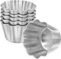 6Pcs Egg Tart Molds Aluminium Pie Tins Mini Tart Tins Tiny Pie Tin Cupcake Cake Mold Pudding Molds for Home Baking