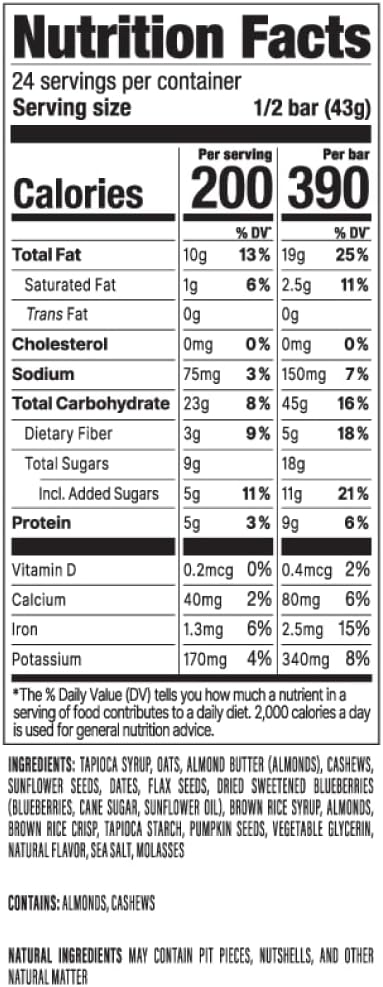 PROBAR - MEAL Bar, Blueberry Muffin, Non-GMO, Gluten-Free, Healthy, Plant-Based, Whole-Food Ingredients, Natural Energy (12 Count)
