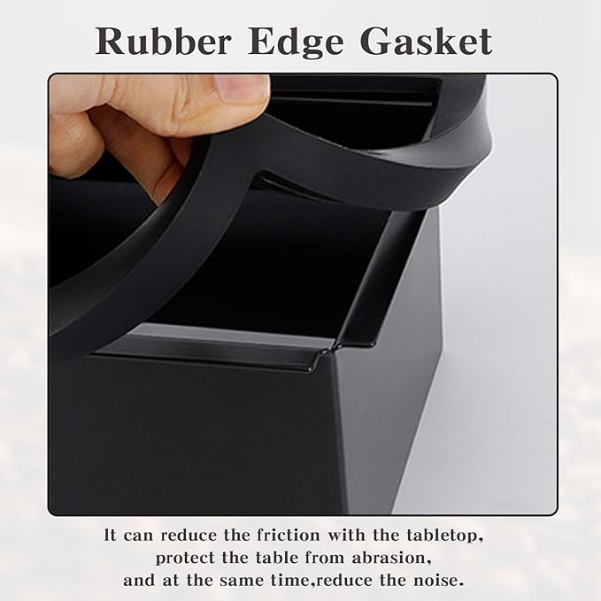 Stainless Steel Coffee Ground Knock Box Chute, Built-in Desktop Waste Bucket, Bottomless Knocking Residue Box