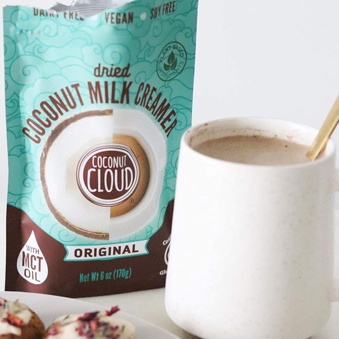 Coconut Cloud: Plant Based Dairy Free Coffee Creamer | Keto Friendly, Unsweetened Coconut Milk Powder | Low Sugar, Dairy Free, Non-GMO, Plant Based, Gluten & Soy Free, USA Made, (Original Flavor), 2-Pack