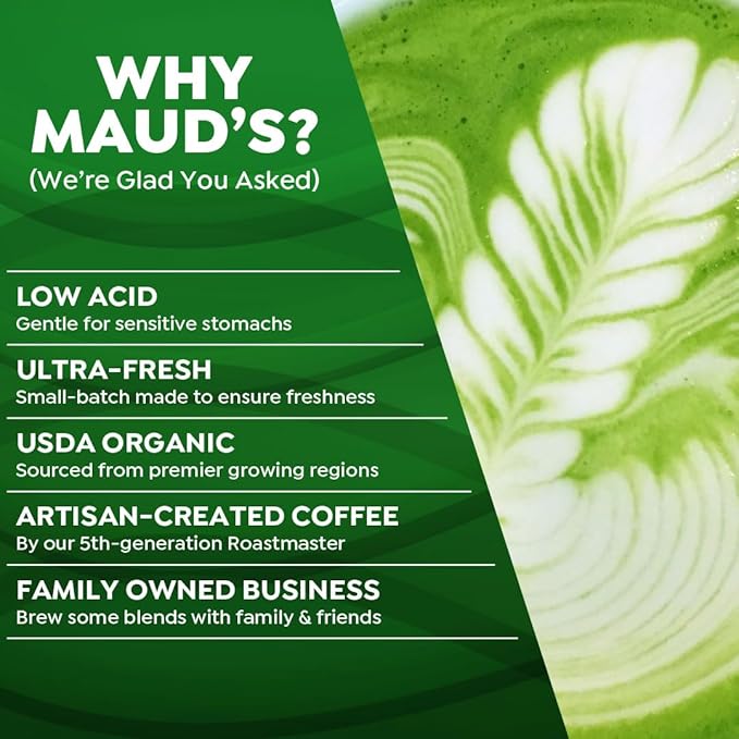 Maud's Matcha Latte Pods, 32 ct, Recyclable Single Serve Tea Pods - Compatible with Keurig K Cups Maker