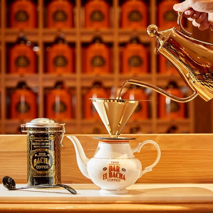Bacha Coffee | El Flamingo Single Origin Decaffeinated Coffee, Autograph Collection, 100% Arabica Specialty Coffee, Ground Beans, Medium Dark Roast, 250g & 100% Natural Wood Fibre Paper Filters