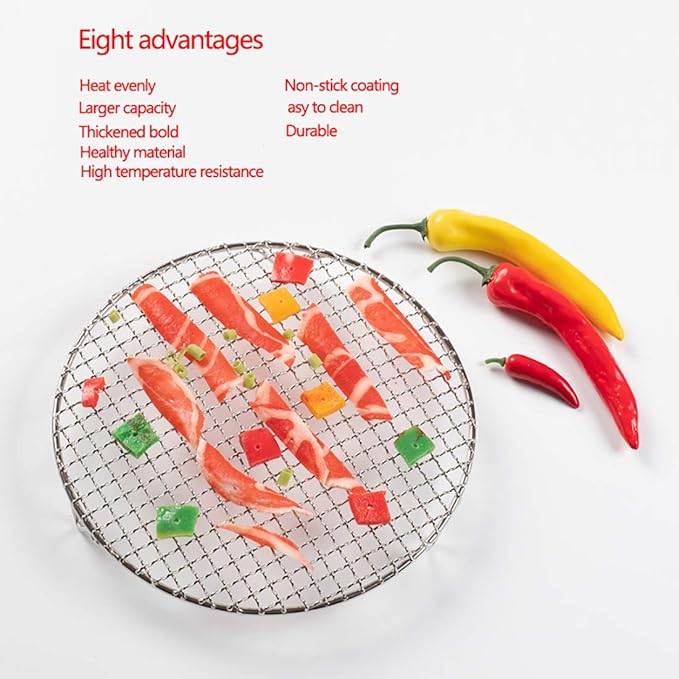 Versatile Round 304 Stainless Steel Cooling Rack Baking,Heat Resistant Rust Proof Sturdy Durable Dia 9.8"