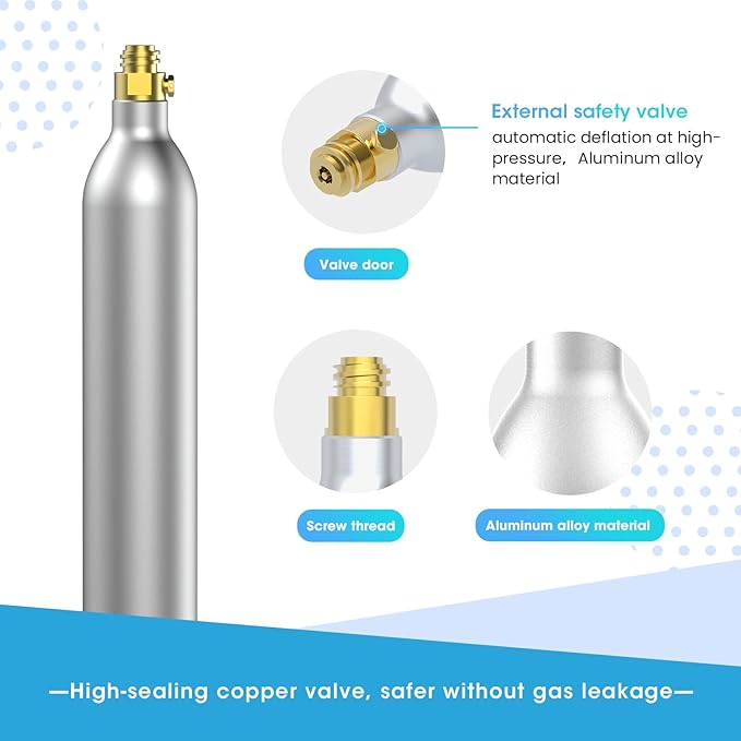 PA SONG 60L Co2 Carbonator Compatible with Sodastream Appliances [NOT FOR ART & TERRA],14.5oz, Set of 1