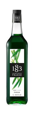 1883 Pandan Syrup for Drinks, Made in France, 1 Liter Glass Bottle