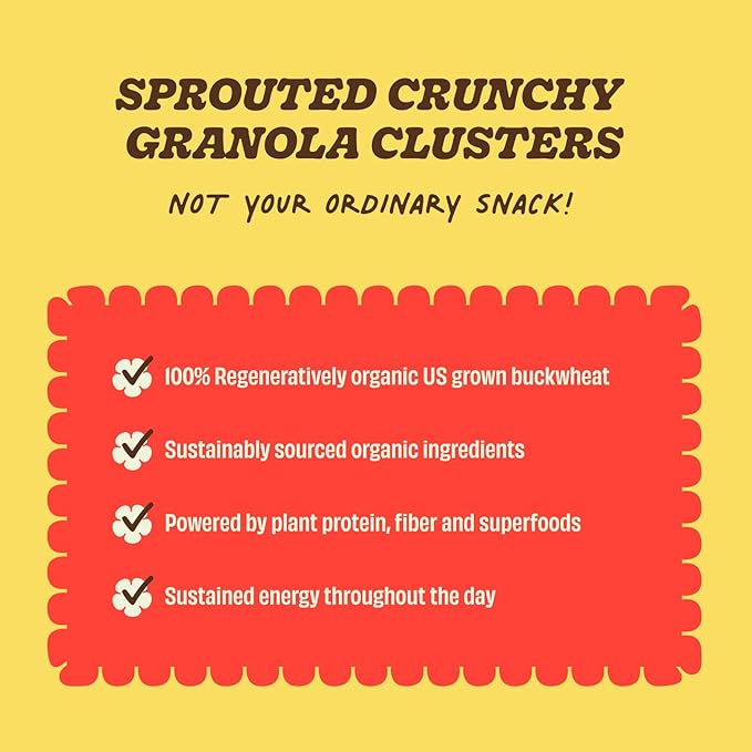 Clusterbucks Superfood Clusters – Grain-Free, Keto-Friendly Snack Bites with Regeneratively Grown Sprouted Buckwheat– Gluten-Free, Low-Carb, Organic Healthy Snack (3-Pack, Hot Honey)