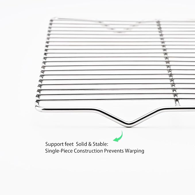 2-Pack Cooling Racks for Baking, 10x15 Inch Heavy Duty Stainless Steel Wire Baking Rack, Oven Safe Cookie Cooling Rack Set, Fits Half Sheet Pan, Dishwasher Safe & Non-Toxic