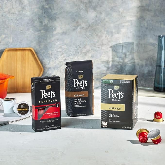 Peet's Coffee, Dark Roast Single Serve Coffee Pods - French Roast 10 Count (1 Box of 10 Pods)