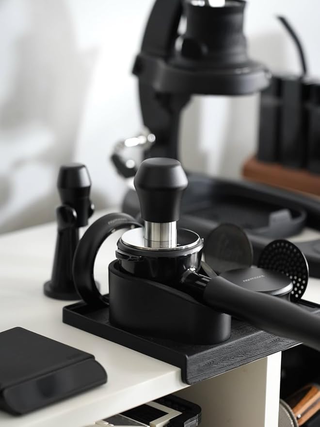 Normcore 51.5mm Coffee Tamper V4.1 Mini, Spring-Loaded Tamper with Click Feedback, Compatible with La Pavoni Professional PL, Europiccola EL, Black