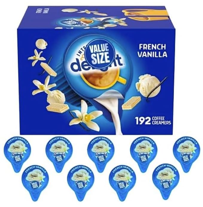 French Vanilla Coffee Creamer Singles, 192 Creamer Singles Included Great for Offices, Restaurants, Coffee, Bar, Gift and Homes