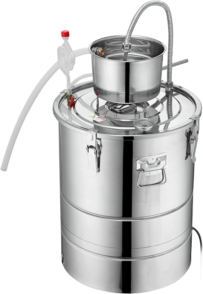 VEVOR Electric Alcohol Still 13Gal/50L,230V/60Hz, Alcohol Distiller, Distillery Kit for Alcohol include Pump & One-way Exhaust Valve & Thermometer