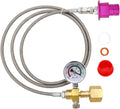 Soda Machine Co2 Adapter Quick Connector Adapter With High Pressure Stainless Steel Hose,Soda Water Maker Adaptor Compatible with Terra DUO Art Gaia Series 56inch with Gauge