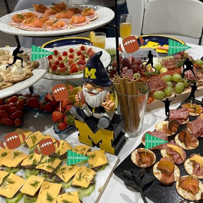 24pcs American football cupcake toppers sports party decorations for football theme party, Football Food Picks for boys' birthday party