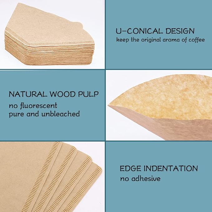 YQL #4 Cone Coffee Filters for Ninja Coffee Maker, 200 Count Coffee Filters 4 Disposable Coffee Filters Fit for for Ninja DualBrew Pro Ninja Coffee Bar Brewer