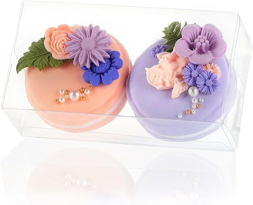 100PCS Clear Macaron Boxes for 2, Chocolate Covered Orec Boxes Favor Boxes Treat Boxes Pastry Boxes for Christmas Party Birthday Wedding(4.17" x 2.17" x 1.38")
