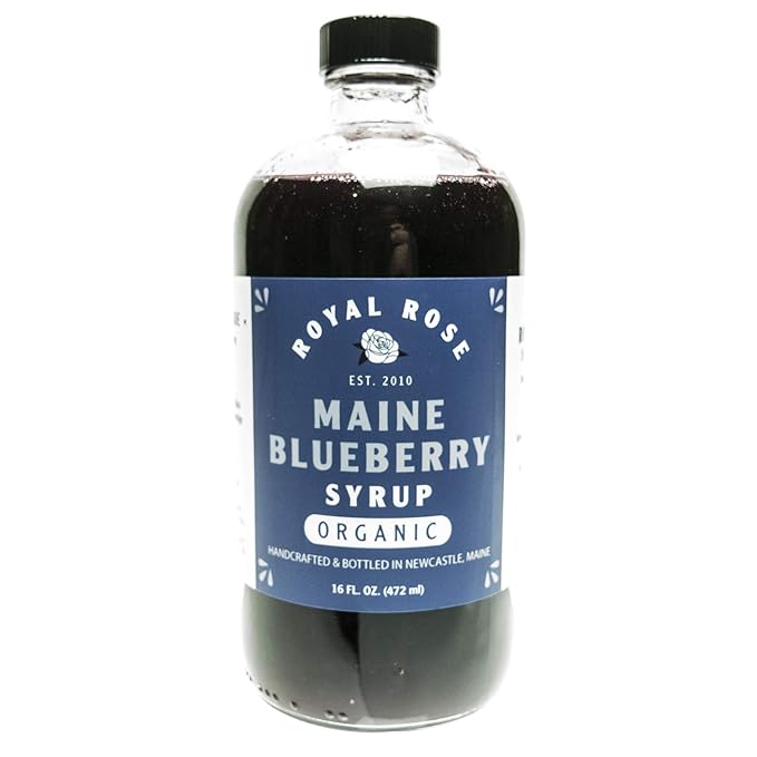 Royal Rose, Wild Maine Blueberry Organic Simple Syrup (16oz)