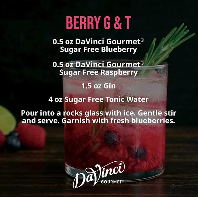 DaVinci Gourmet Sugar-Free Blueberry Syrup, 25.4 Fluid Ounces (Pack of 1)