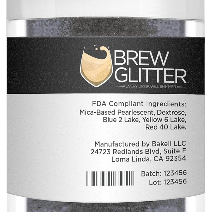Black Shimmer BREW GLITTER Edible Glitter For Drinks, Cocktails, Beer, Garnish Glitter & Beverages | KOSHER & HALAL Certified | 100% Edible & Food Grade | Vegan, Gluten, Nut Free (25g, Black Shimmer)