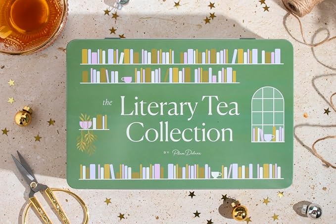 iterary Tea Collection Assorted Tea Gift Set - Hand-Crafted Loose Leaf Teas, Presentation Gift Box with Loose Leaf Steeper Included - Mixed Caffeine - 5 Unique and Flavorful Teas, 75+ Cups