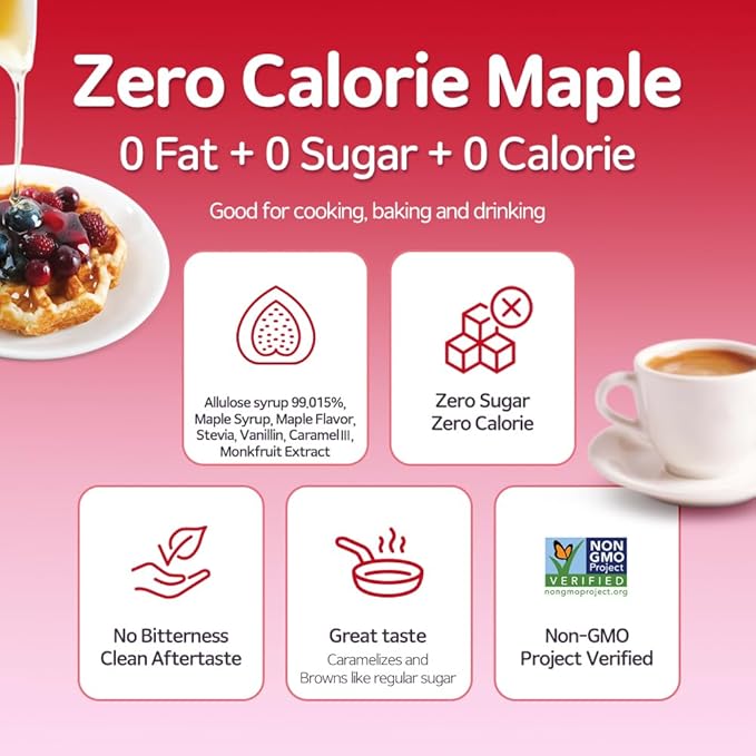 ALTist Allulose Syrup Sweetener – Zero Calorie Liquid Sugar Alternative, Keto, Vegan, Non-GMO, Plant-Based | 1:1 Sugar Replacement, No Net Carbs, Zero Fat, 17.7 fl oz x 2 Bottle - Maple