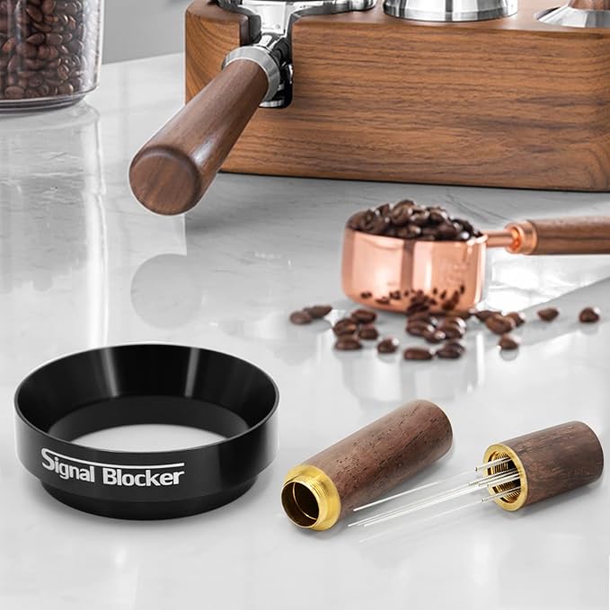 54mm Espresso Dosing Funnel: Coffee Dosing Funnel for Breville - 54mm Portafilter Funnel Magnetic Coffee Dosing Ring Aluminium Metal | Espresso Machine Accessories Bundle Including Espresso WDT Tool