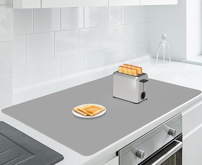 AECHY Extra Large Silicone Mat 35.3"x23.5"x0.08", Multipurpose Silicone Mat Thick Heat Resistant Mat Shipped Rolled Up Kitchen Counter Mat Waterproof Silicone Mats for Kitchen Counter Dark Gray
