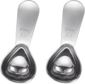 uxcell 2Pcs Stainless Steel Coffee Scoop, 30ml Short Handle Measuring Spoon for Ground Coffee Tea Sugar Kitchen Gifts, Silver