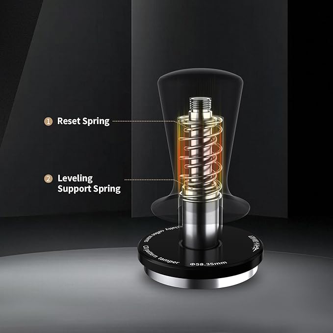 MHW-3BOMBER 51mm Coffee Tamper, Espresso Daul Spring Loaded Tamper with Ripple Base, Coffee Hand Tampers fit 51mm Portafilter, Self Leveling Espresso Machine Tampers for Barista,T5999-OS