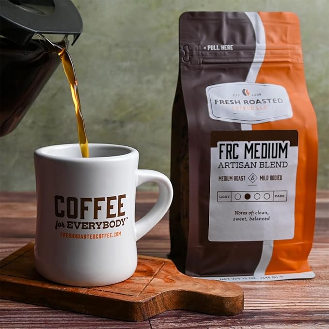 Fresh Roasted Coffee, FRC Medium Roast Blend, 12 oz, Kosher, Ground
