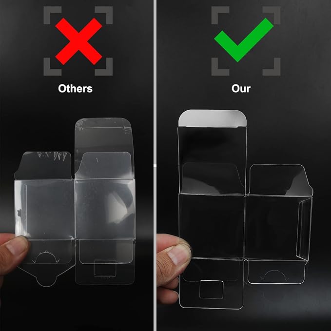 COTOPHER 35 Pcs Clear Boxes for Favors, 4x4x4 Inches Clear Gift Boxes PET Material Cupcake Box Plastic Small Gift Box with Lids, Party Favor Box for Wedding Favors Baby Shower