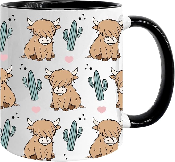Highland Cow Coffee Mug 11oz, Highland Cow Gifts for Women, Cowgirl Stuff