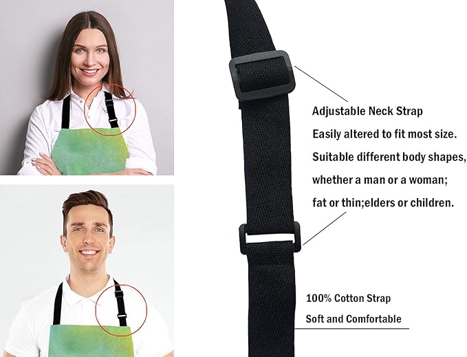 Colorful Spring Petal Flowers Bib Apron with Adjustable Neck for Men Women,Suitable for Home Kitchen Cooking Waitress Chef Grill Bistro Baking BBQ Cobbler Apron