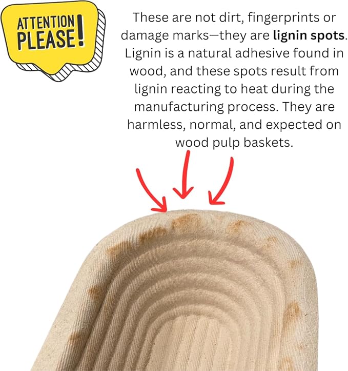 Bulka Large Oval 1kg Waffle Banneton Bread Proofing Basket Pressed Wood Pulp, Sourdough Proofing Basket – Non-Stick Brotform Sourdough Bread Baking Supplies, Made in Germany.