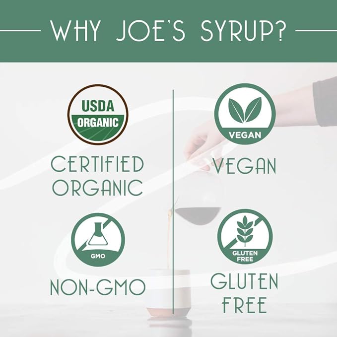 Joe’s Syrup Organic Flavored Syrup, Organic Peach, 750 ml