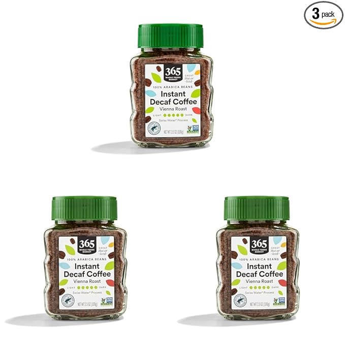 365 by Whole Foods Market, Decaf Instant Coffee, 3.5 Ounce (Pack of 3)