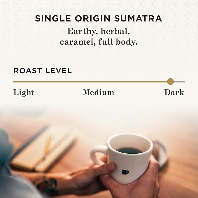 Peet's Coffee, Dark Roast Keurig K-Cup Pods - Single Origin Sumatra 32 Count (1 Box of 32 K-Cup Pods)