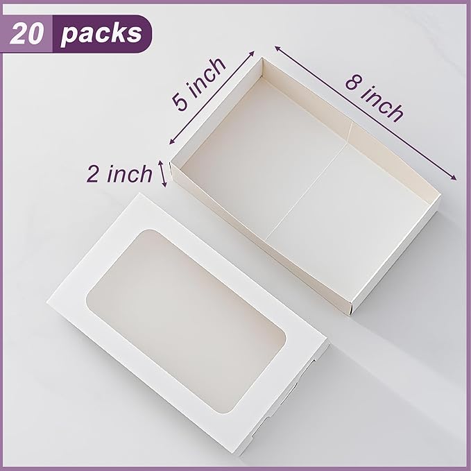 20PCS Macaron Boxes for 12,Chocolate Covered Strawberry Boxes with Window,Drawer Macaron Packaging Display for Strawberry Gift,Chocolate, Truffles,Desserts