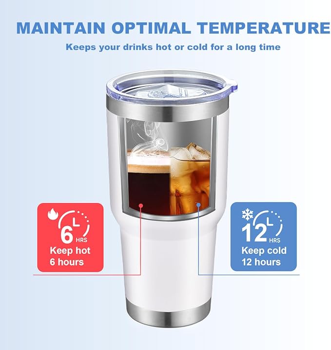 Personalized Tumbler with Pictures Text Logo,Print in USA,30oz Custom Coffee Tumbler with Lid & Straw,Double-layer Stainless Steel Custom Insulated Tumbler,Personalized Gifts As Birthday,Christmas