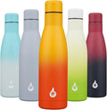BJPKPK Insulated Water Bottle 17oz Stainless Steel Water Bottles Dishwasher Safe Reusable Metal Thermos Keep Cold and Hot,Sunset Orange