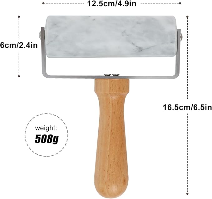 Smooth Surface Marble Rolling Pins for Baking,Dough Roller with T-Type,Pastry Roller Enhance Your Baking Skills,Non-Stick Surface,Versatile and Compact-for Home Bakers and Professional Chefs