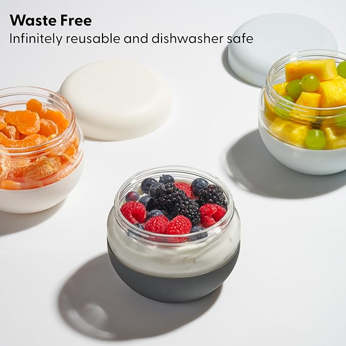 W&P Porter Seal Tight Glass Food Storage Container with Lid, Terrazzo Cream 24oz, Leak & Spill Proof Meal Prep Container, Microwave & Dishwasher Safe, Borosilicate Glass
