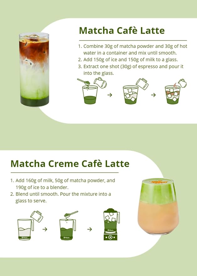 Korean Food Jeju 20 Matcha Powder (1pack, 3.5oz), Jeju Sweet Green tea Latte Mix Powder, Cafe Style Instant Drink, Resealable Bag